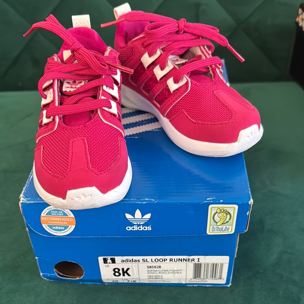 Adidas Kids' Pink Loop Runner Shoes